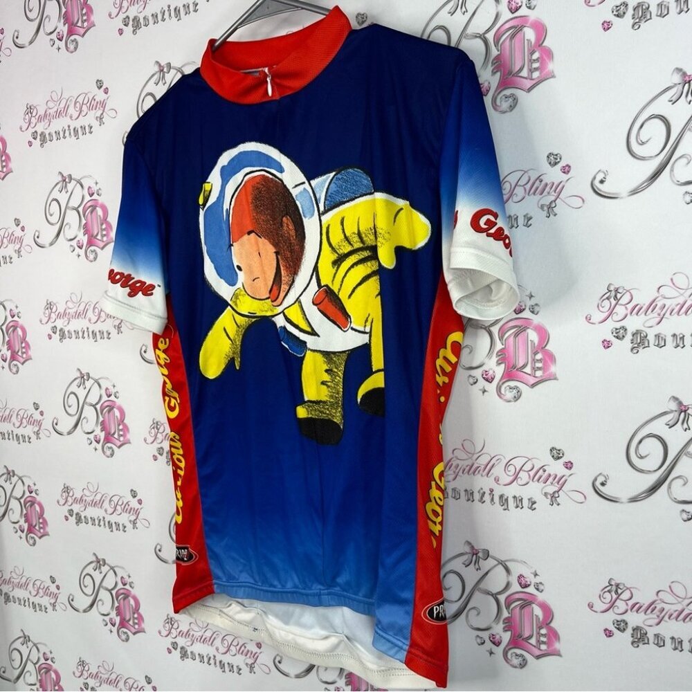 Primal wear tshirt Curious George monkey zip up Astronaut Jersey - Blue and Red - Picture 3 of 11